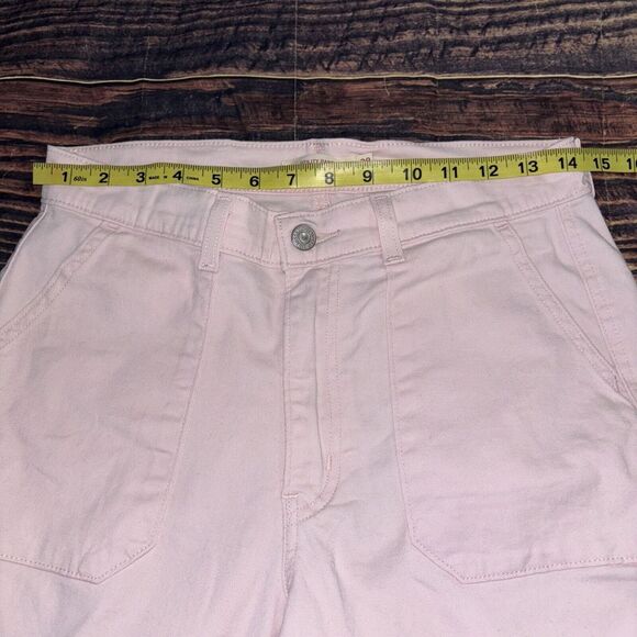 Levi's Women's Classic  Utility Jeans Wide Leg Crop Mid Rise Light Pink Sz 28 - Picture 5 of 8